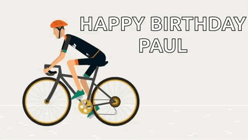Man Riding Bike Happy Birthday Paul