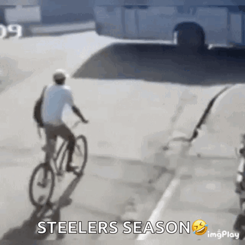 Man Riding Bike Steelers Season GIF