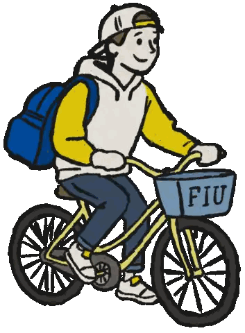 Man Riding Bike with Fiu Basket