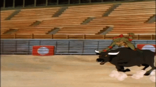 Man Riding Bull In Rodeo GIF