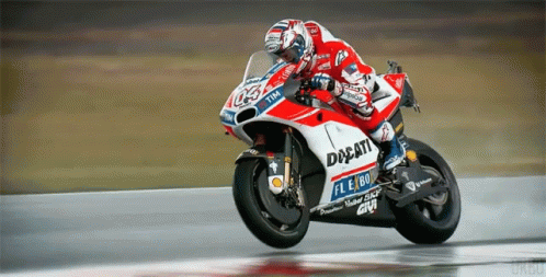 Man Riding Ducati on Race Track
