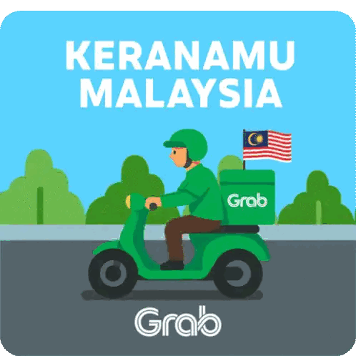 Man Riding Green Grab Scooter