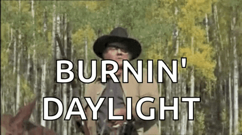Man Riding Horse Burnin' Daylight