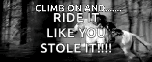 Man Riding Horse Climb and Ride