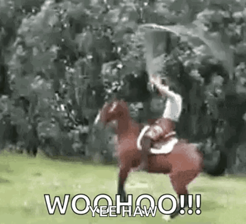 Man Riding Horse Holding Sword GIF