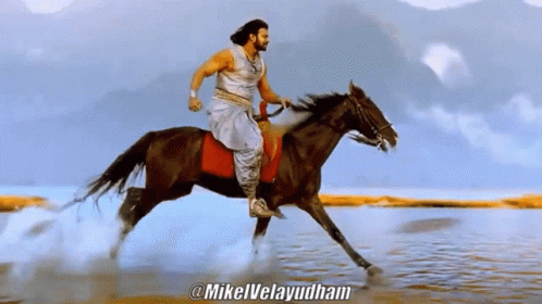 Man Riding Horse In Water @Mikelvelayudham GIF
