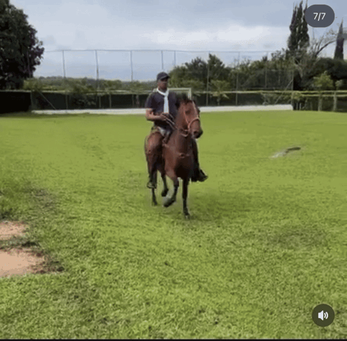Man Riding Horse with 7/17