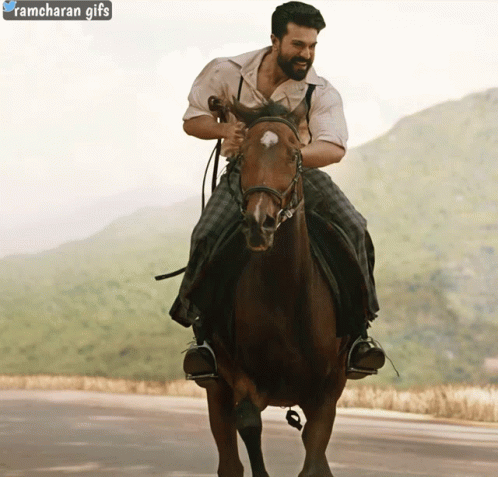 Man Riding Horse With Ramcharan Gifs