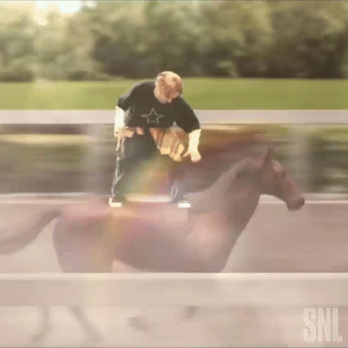 Man Riding Horse With SNL GIF