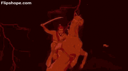 Man Riding Horse With Sword flipshope.com