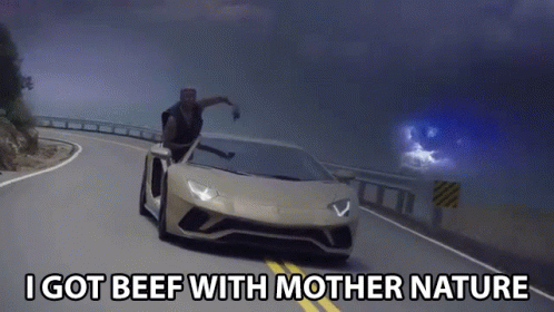 Man Riding Lamborghini I Got Beef With Mother Nature