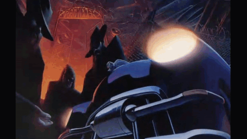 Man Riding Motorcycle In Dark Room With Car GIF