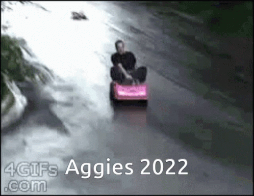 Man Riding Pink Go Kart 4gifs Aggies 2022