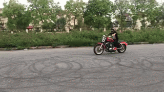 Man Riding Red Motorcycle GIF
