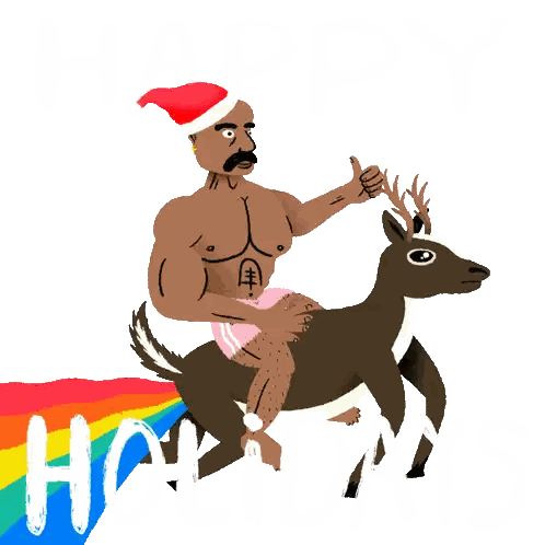 Man Riding Reindeer Ho