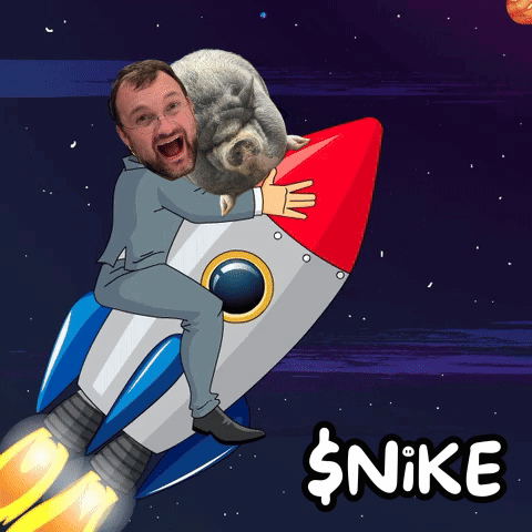 Man Riding Rocket with Pig and Nike
