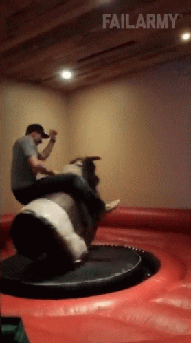 Man Riding Rodeo Bull With Failarmy GIF