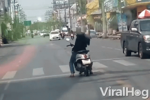 Man Riding Scooter Viralhog