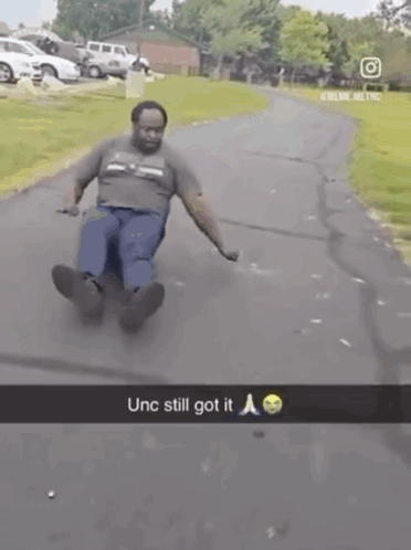 Man Riding Skateboard Unc Still Got It