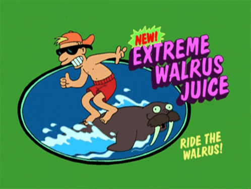 Man Riding Walrus With New Extreme Walrus Juice