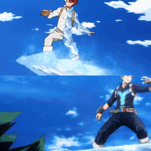 Man Riding Wave and Standing