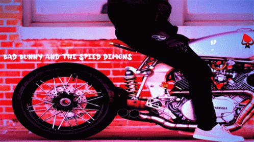 Man Riding Yamaha Motorcycle by Brick Wall