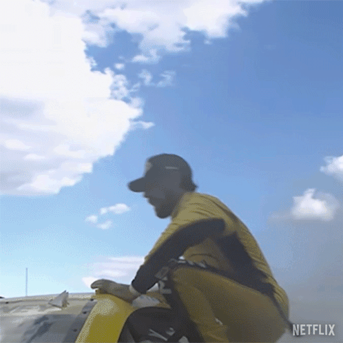 Man Riding Yellow Motorcycle Netflix GIF
