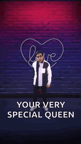 Man Roses 'Your Very Special Queen' Sign