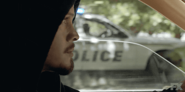 Man Run Away From Police Driving Fast Panicking GIF