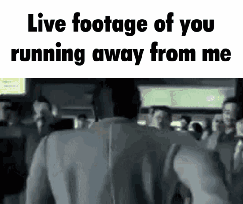 Man Running Away From Crowd