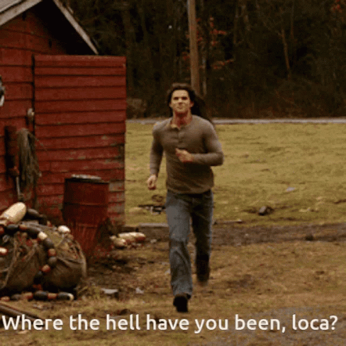 Man Running Field Where The Hell Have You Been Loca