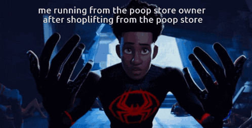 Man Running From Poop Store