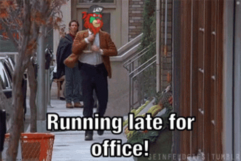 Man Running Late for Office