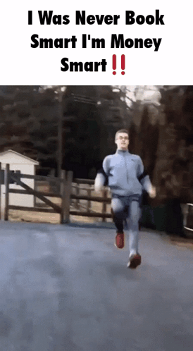 Man Running Never Book Smart Money Smart GIF