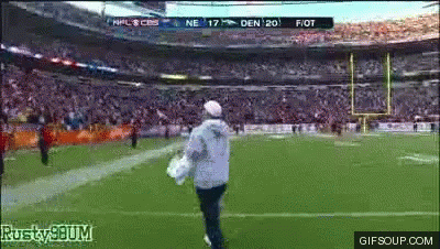 Man Running On Football Field With NFL Scoreboard GIF