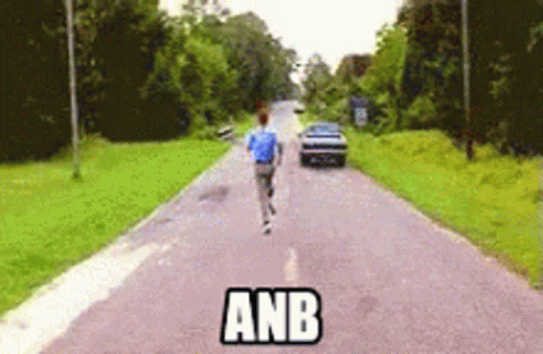 Man Running on Road with Anb