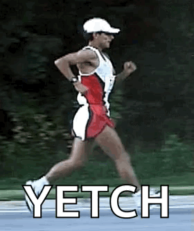 Man Running on Track with Yetch