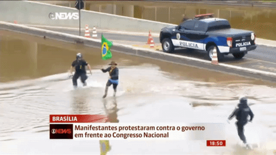 Man Running While Holding Brazil Flag GIF