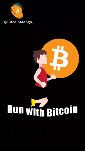 Man Running With Bitcoin on Back