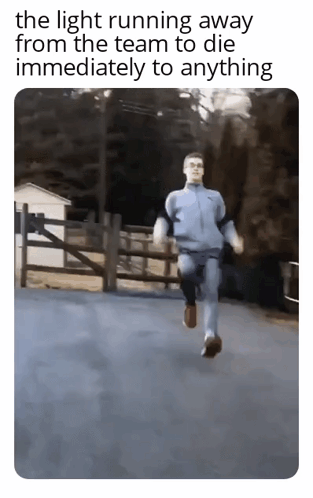 Man Running with Caption The Light Running Away