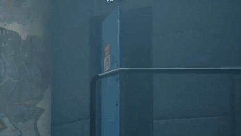 Man Running With Gun at Exit Sign