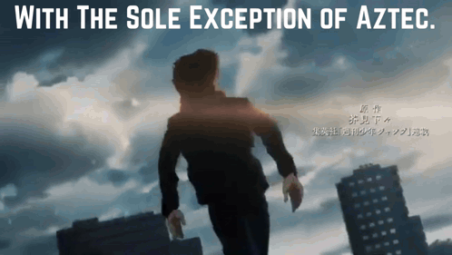 Man Running With The Sole Exception of Aztec