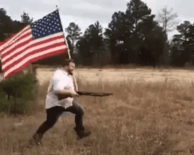 Man Running With Usa Flag GIF