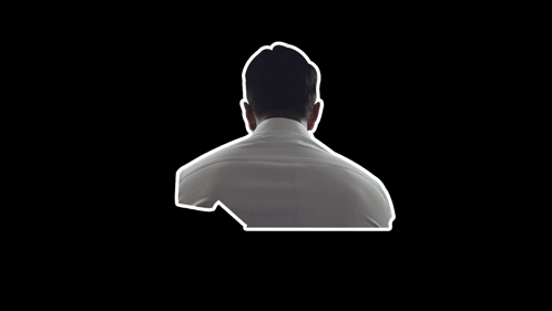 Man's Back With Just Go Away Text GIF