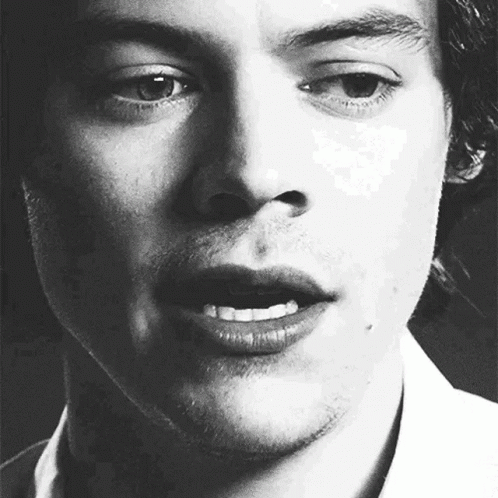 Man's Black And White Close-Up With Open Mouth GIF