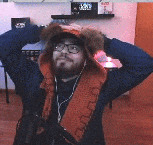 Man's Ewok Head Dress GIF