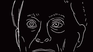 Man's Eyes And Nose Black And White Drawing GIF