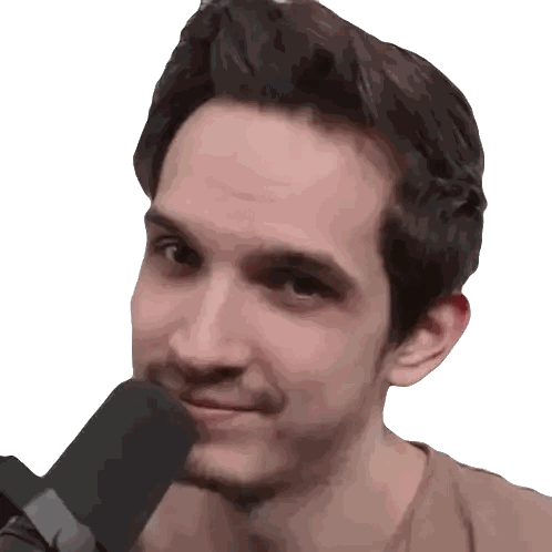 Man's Face Close Up with Microphone