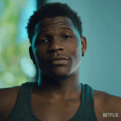 Man's Face Close Up With Netflix