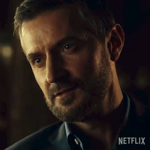 Man's Face Close Up with Netflix Logo